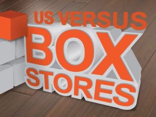 us versus box stores graphic - Carpet On Wheels in the Jamesburg, NJ area